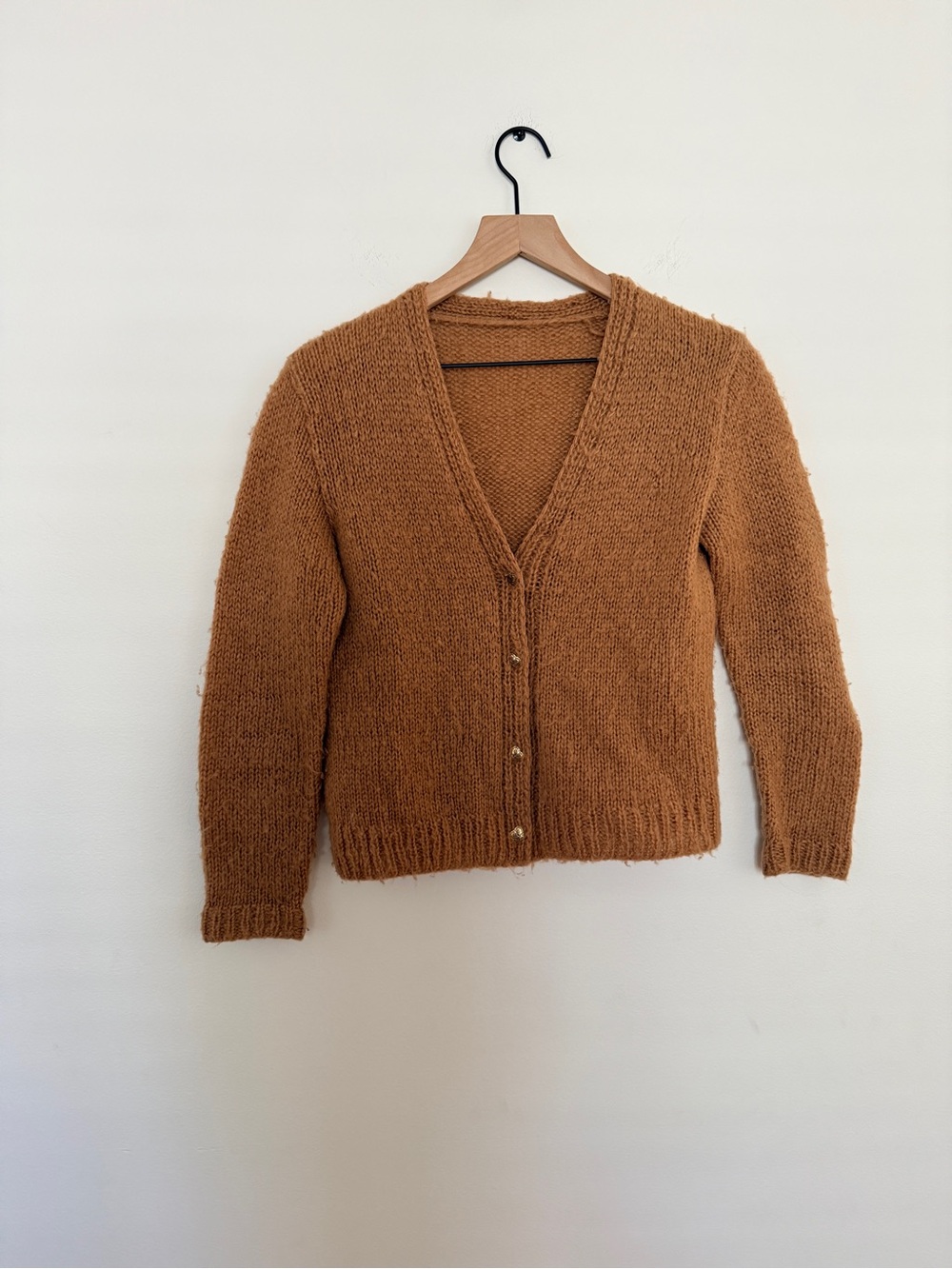 Vintage Rust Brown V-Neck Button Cardigan